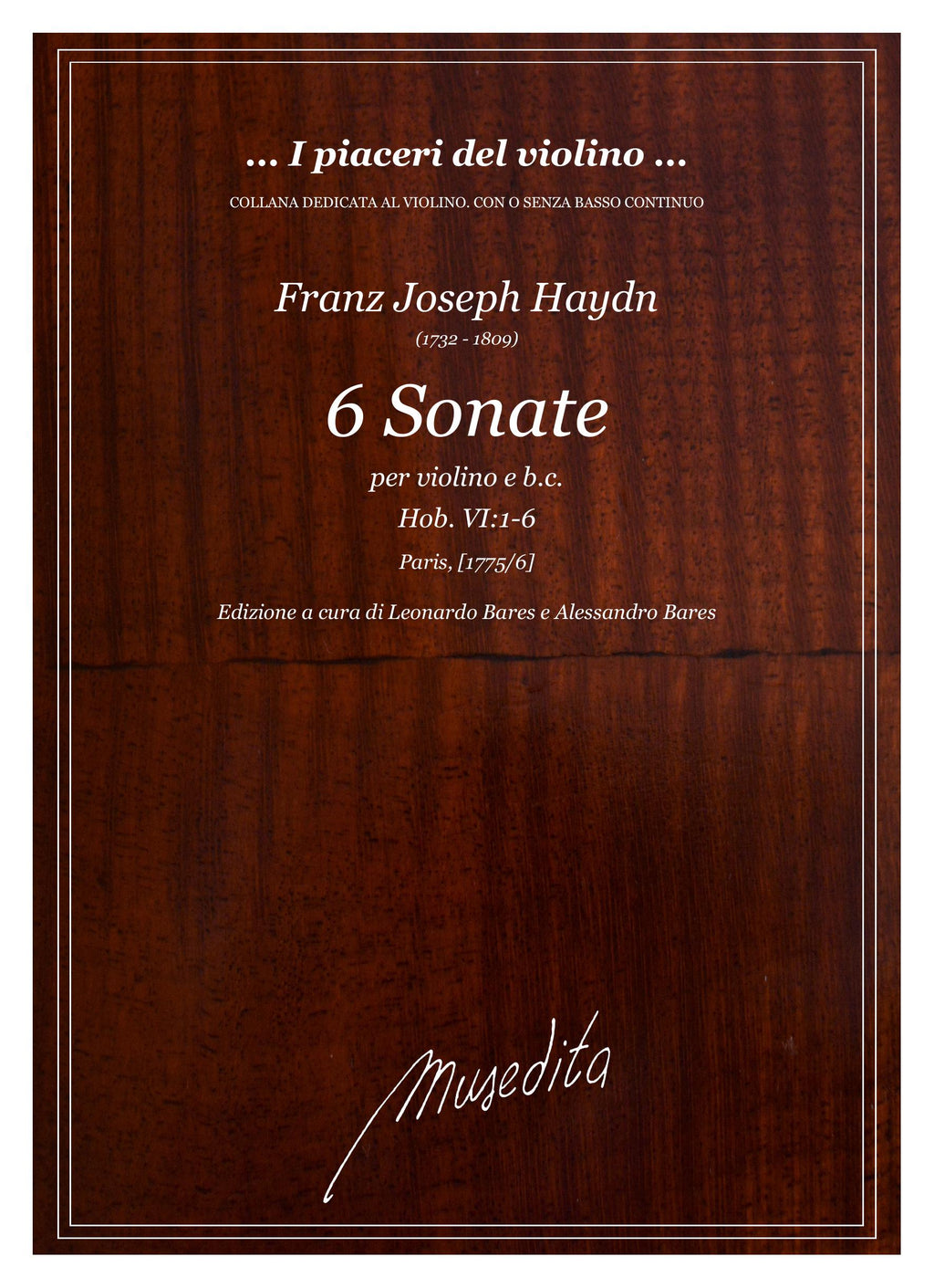 F.J. Haydn: 6 Sonate op.23, Hob VI:1-6 (Paris, [1775])