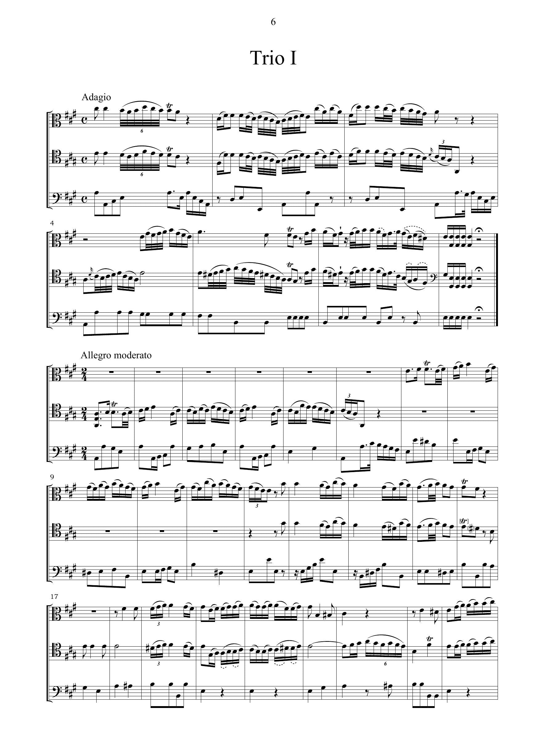 L. Hoffmann: 3 Trii per viola, violoncello e contrabbasso (Berlin, Amsterdam, s.a.)