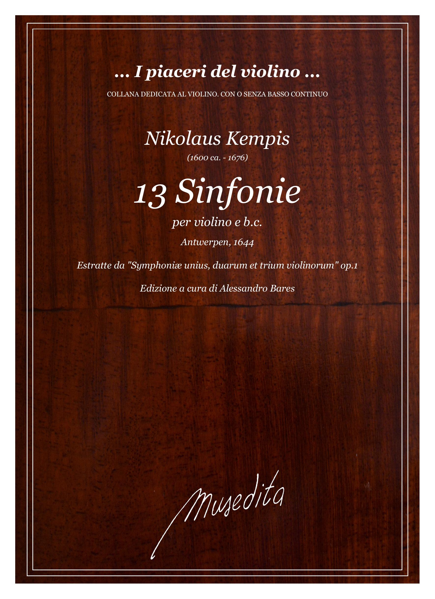 N.a Kempis: 13 Sinfonie per violino e b.c. (Antwerpen, 1644)