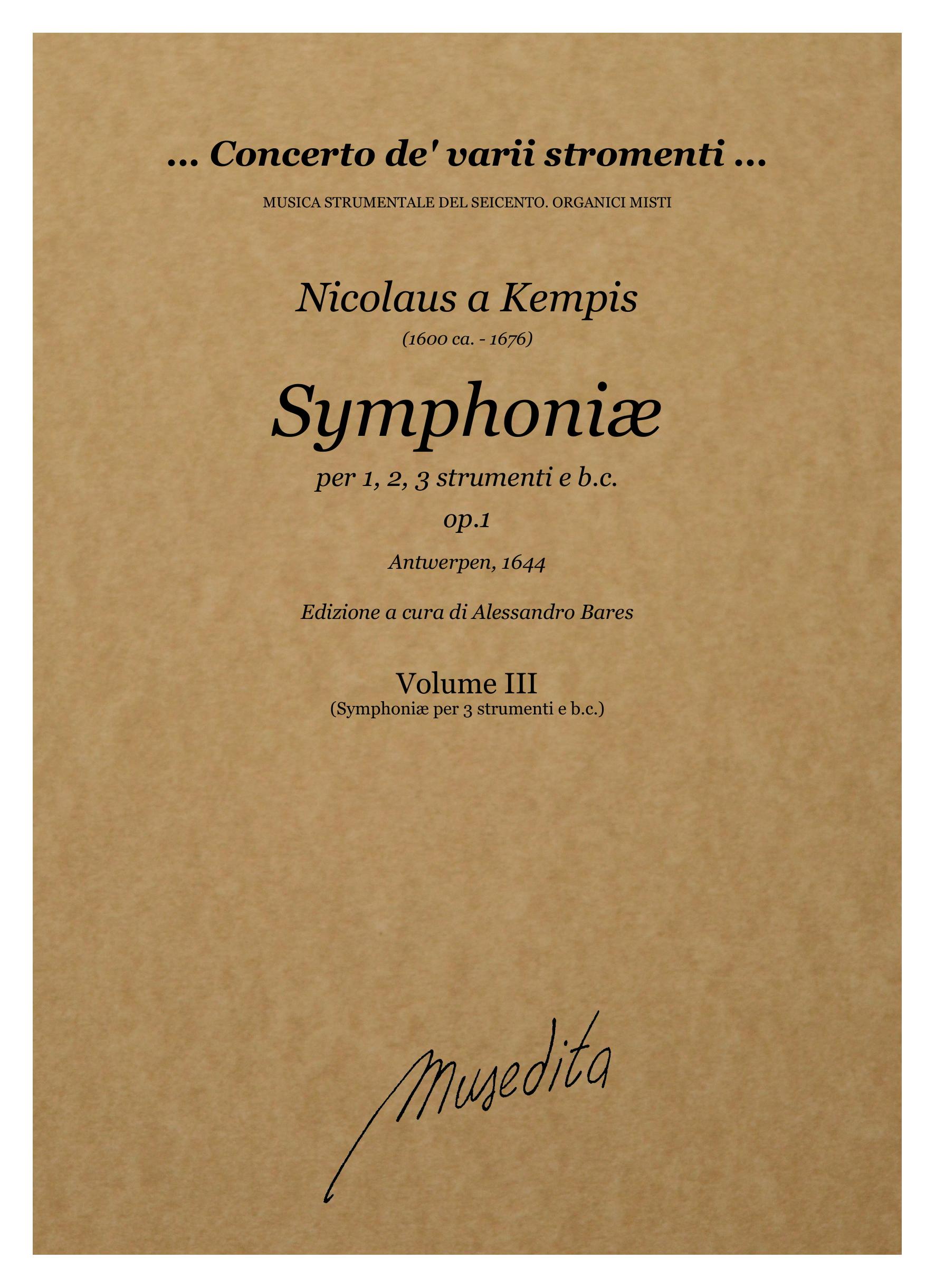 N.a Kempis: Symphoniæ op.1 (Antwerpen, 1644)