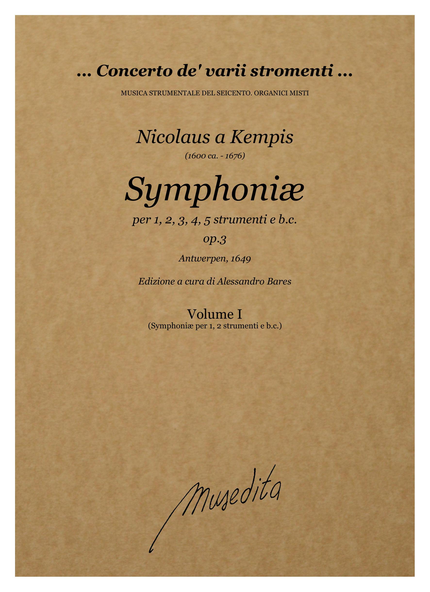 N.a Kempis: Symphoniæ op.3 (Antwerpen, 1649)