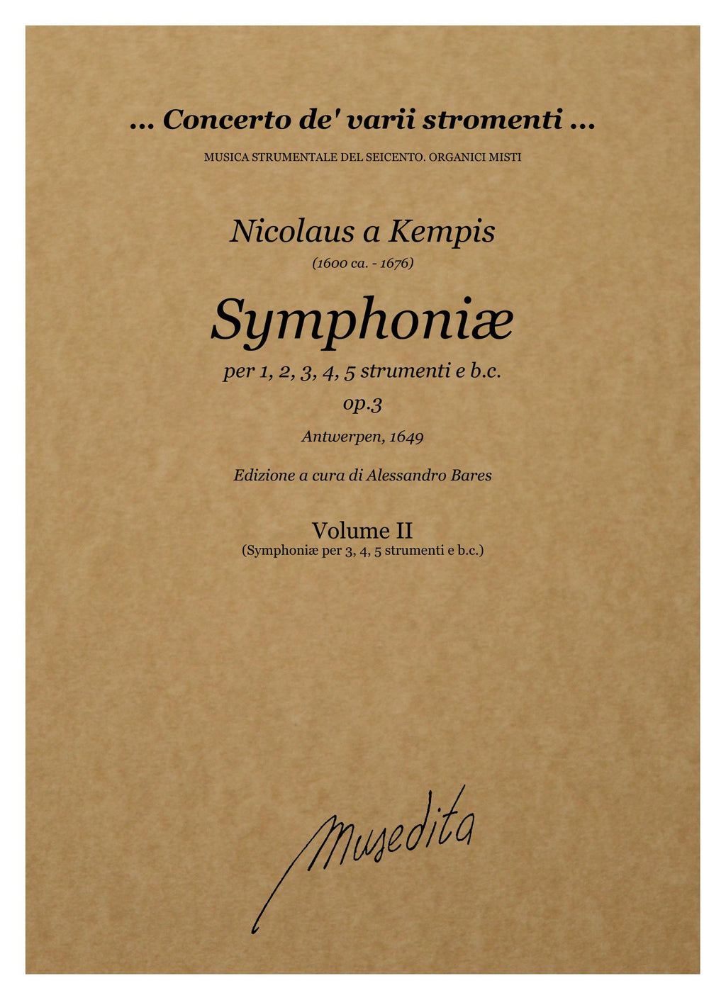 N.a Kempis: Symphoniæ op.3 (Antwerpen, 1649)