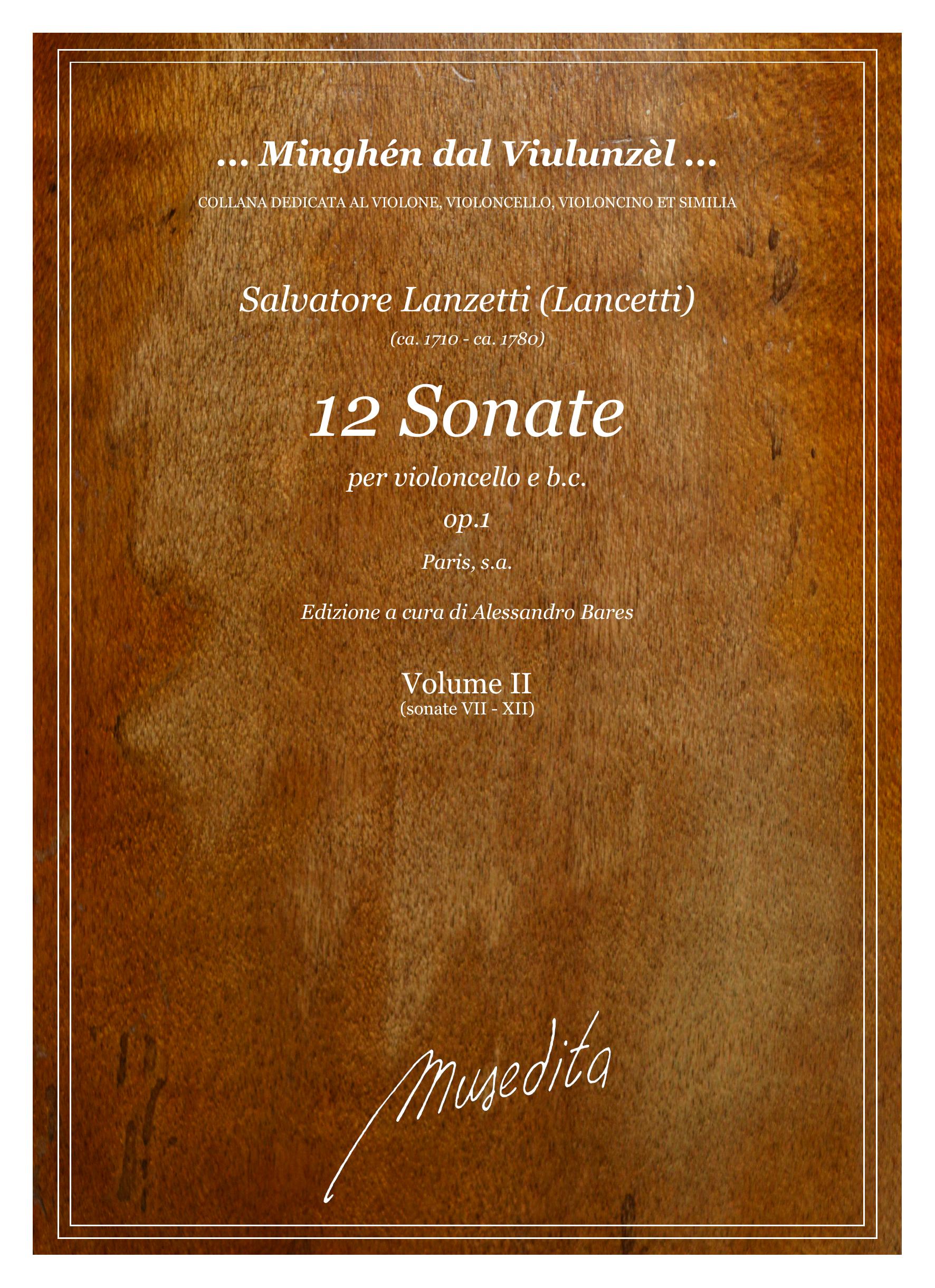 S. Lanzetti: 12 Sonate op.1 (Paris, s.a.)