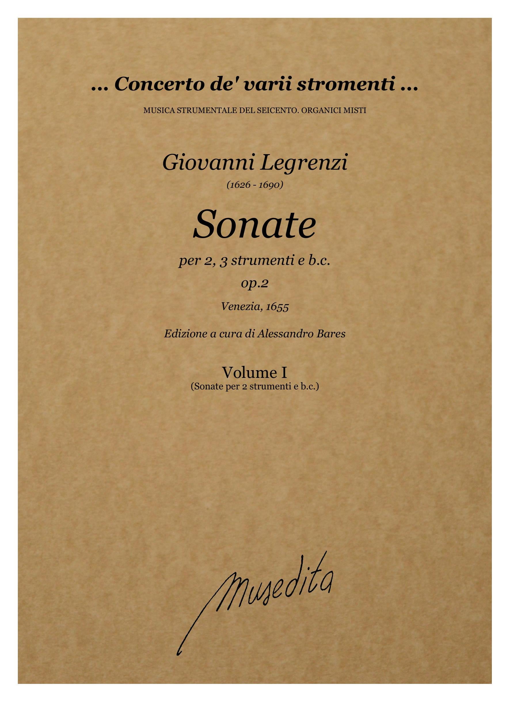 G. Legrenzi: Sonate op.2 (libro primo) (Venezia, 1655)