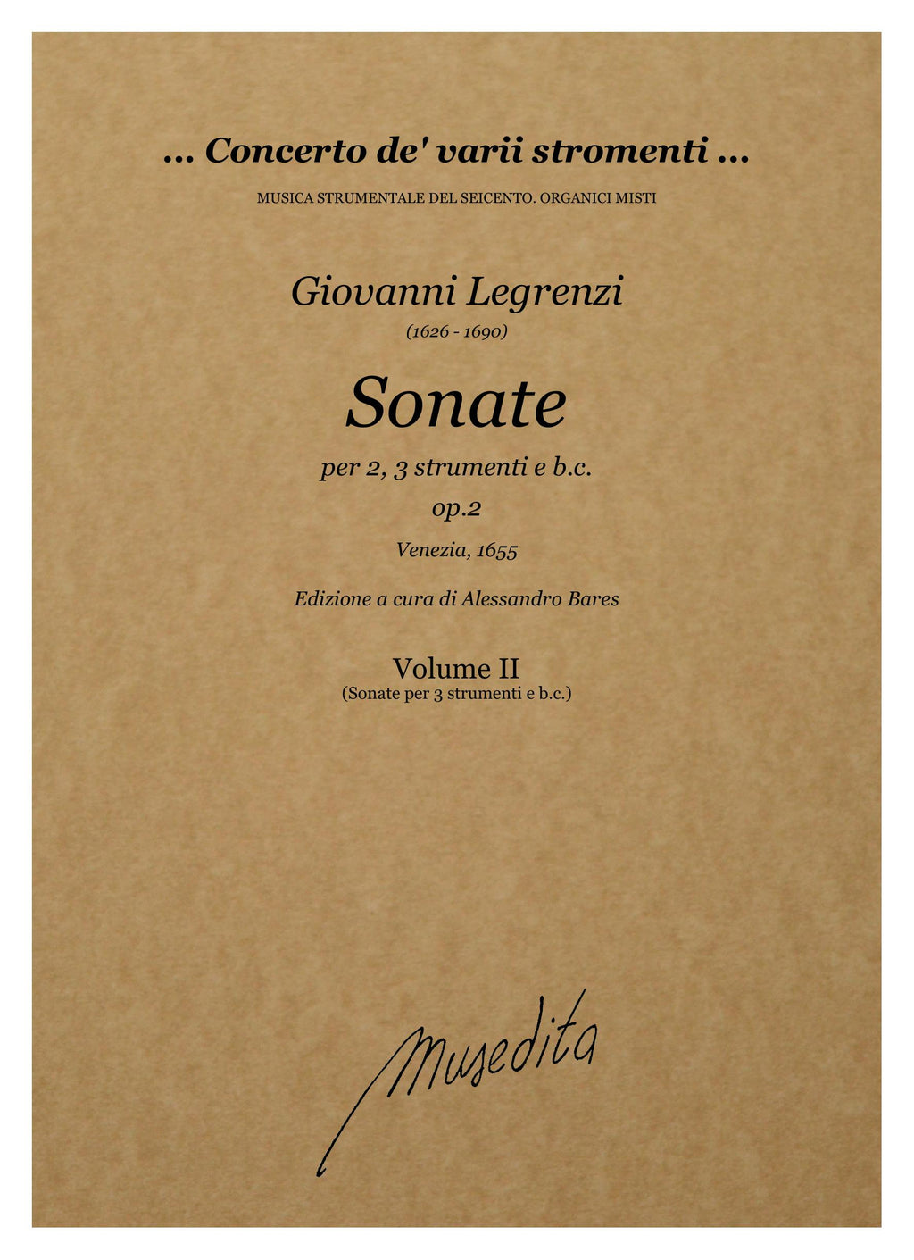 G. Legrenzi: Sonate op.2 (libro primo) (Venezia, 1655)