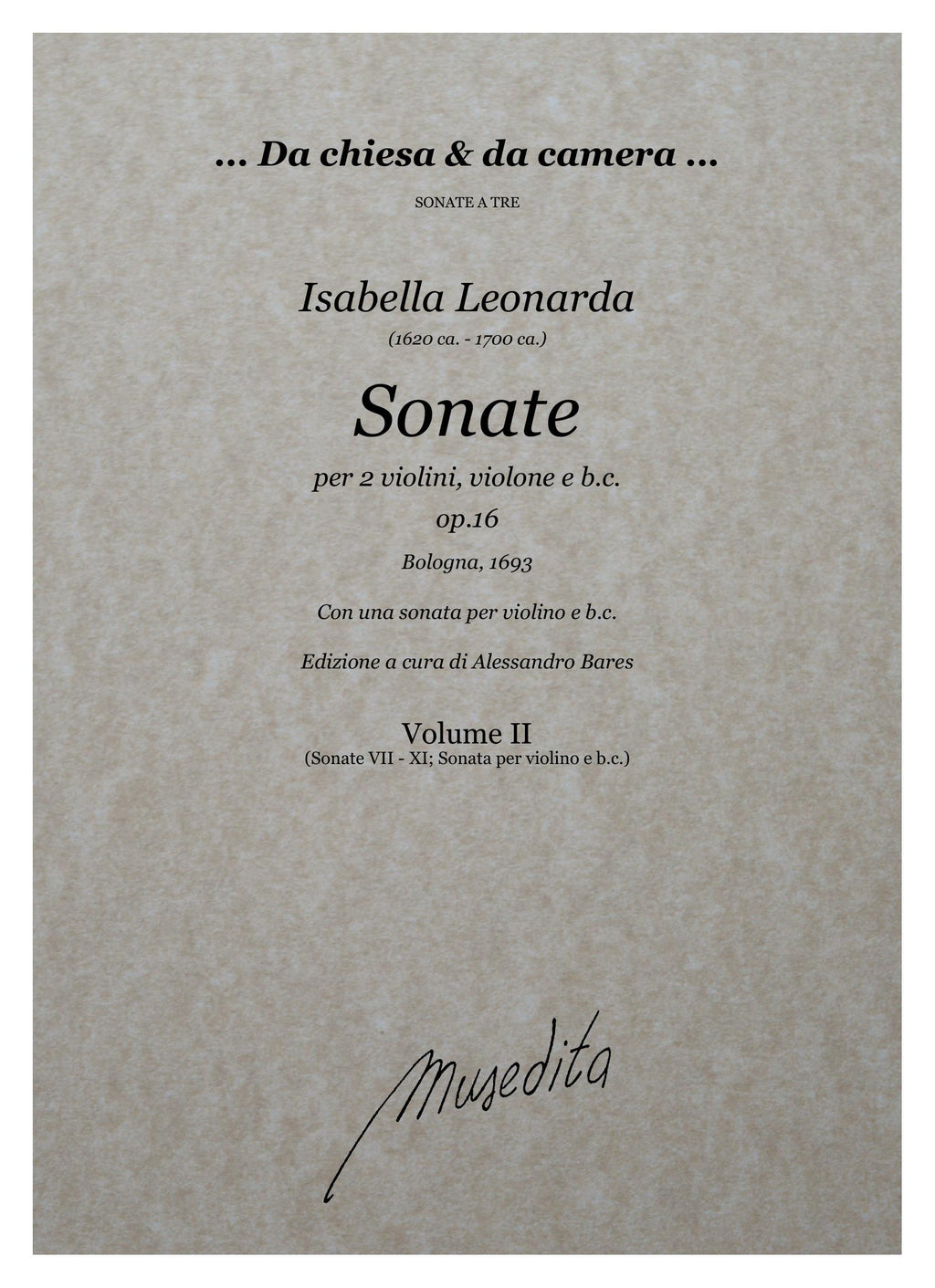 I. Leonarda: Sonate op.16 (Bologna, 1693)