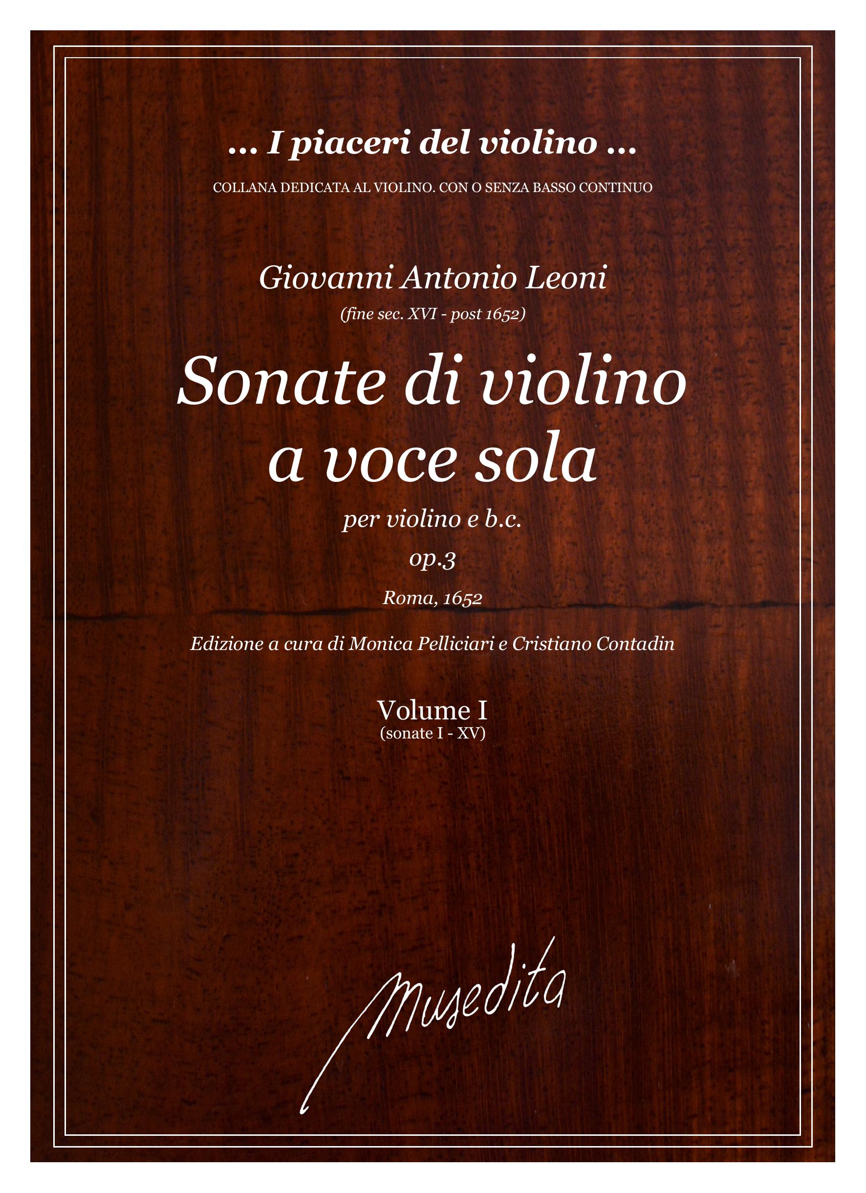 G.A. Leoni: Sonate di violino a voce sola op.3 (Roma, 1652)
