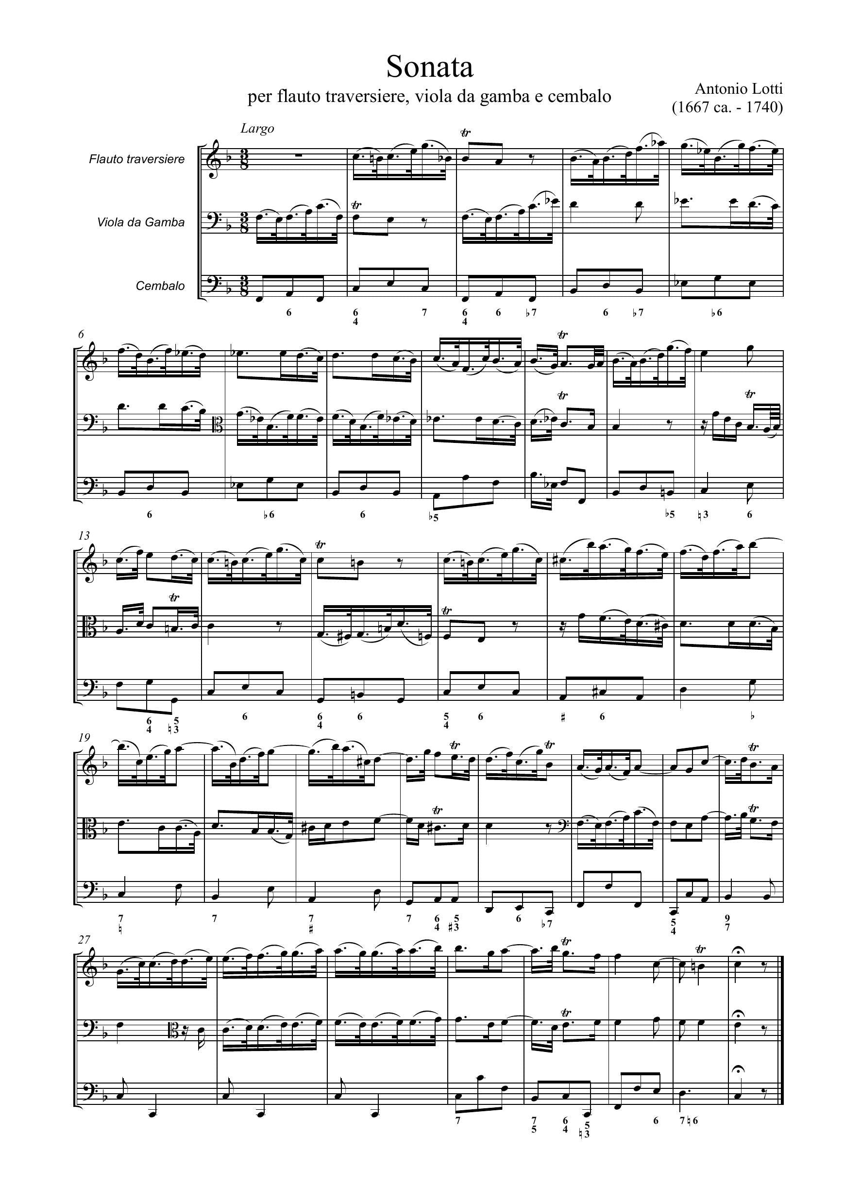 A. Lotti: Sonata (Ms, B-Bc)