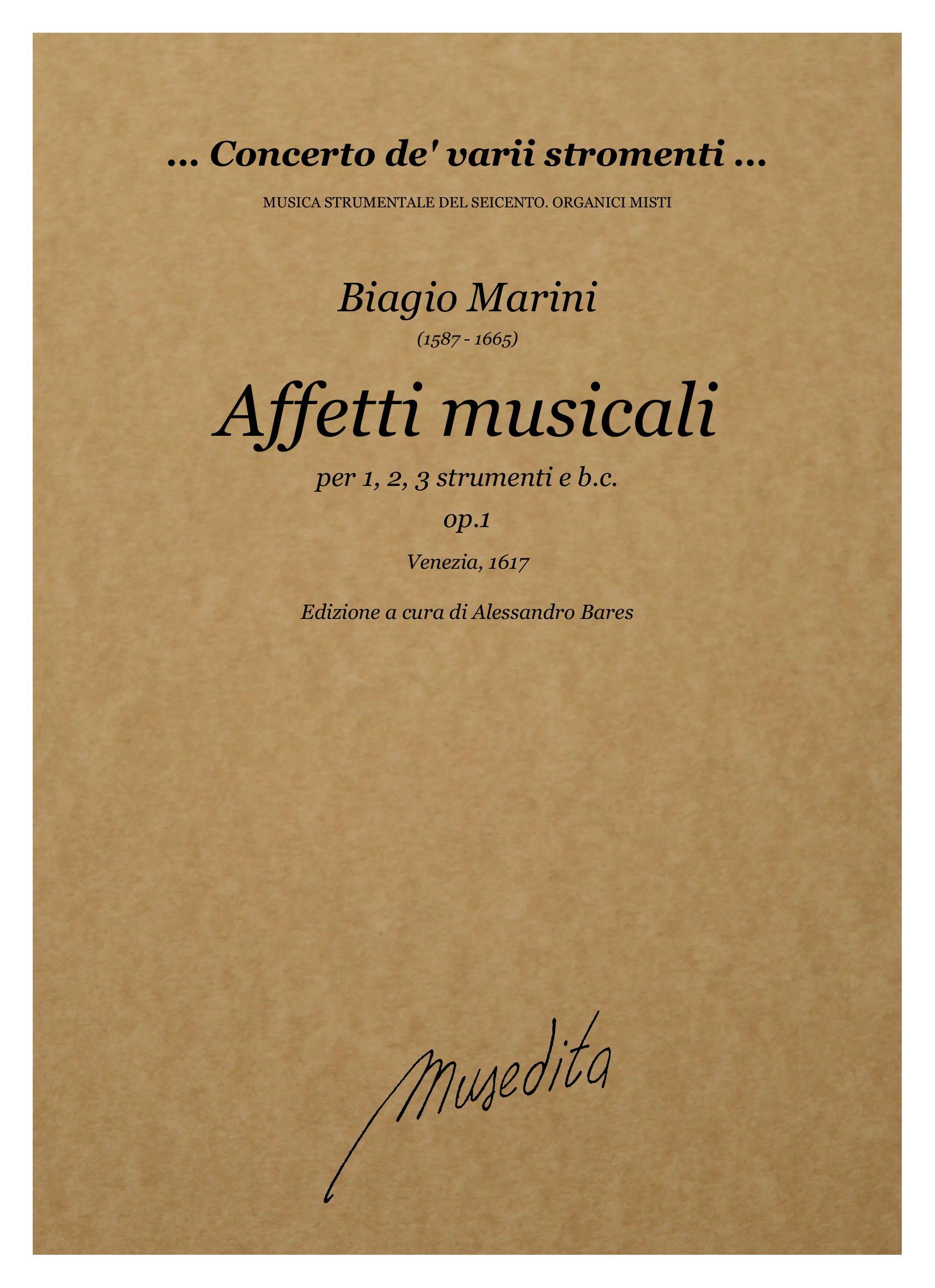 B. Marini: Affetti musicali op.1 (Venezia, 1617)