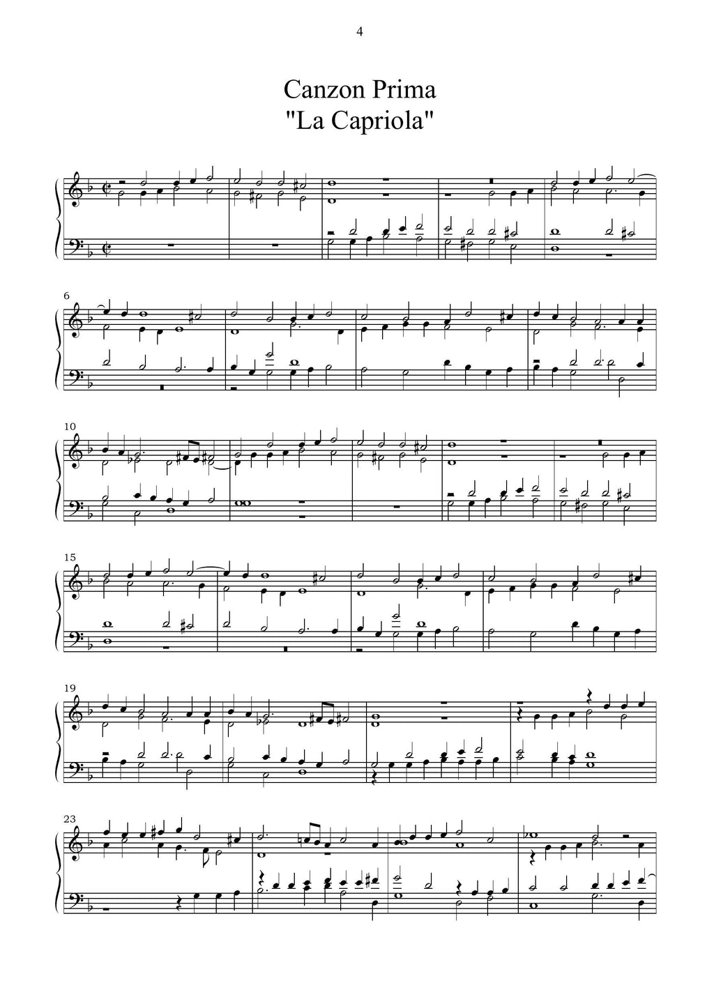 F. Maschera: Libro primo de canzoni da sonare (Brescia, 1584) (versione per organo)