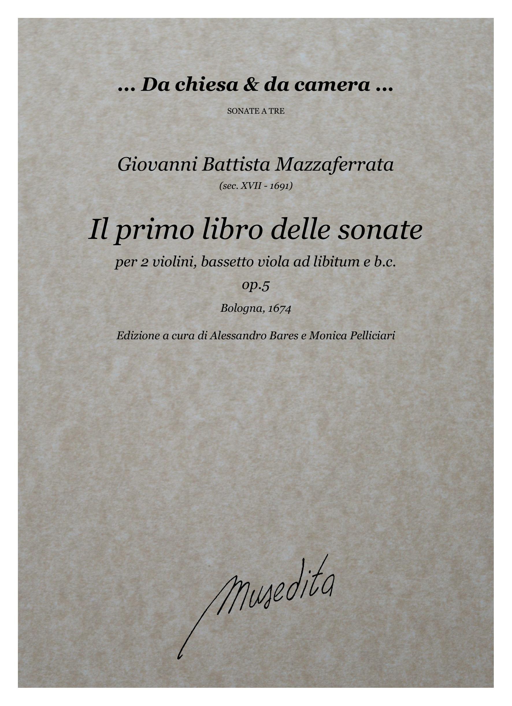 G.B. Mazzaferrata: Il primo libro delle sonate op.5 (Bologna, 1674)