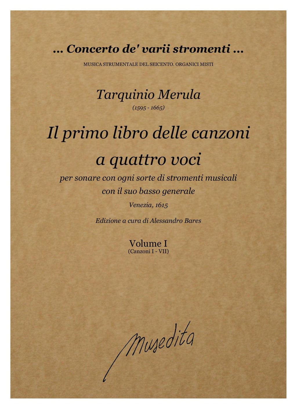 T. Merula: Il primo libro delle canzoni a quattro voci (Venezia, 1615)