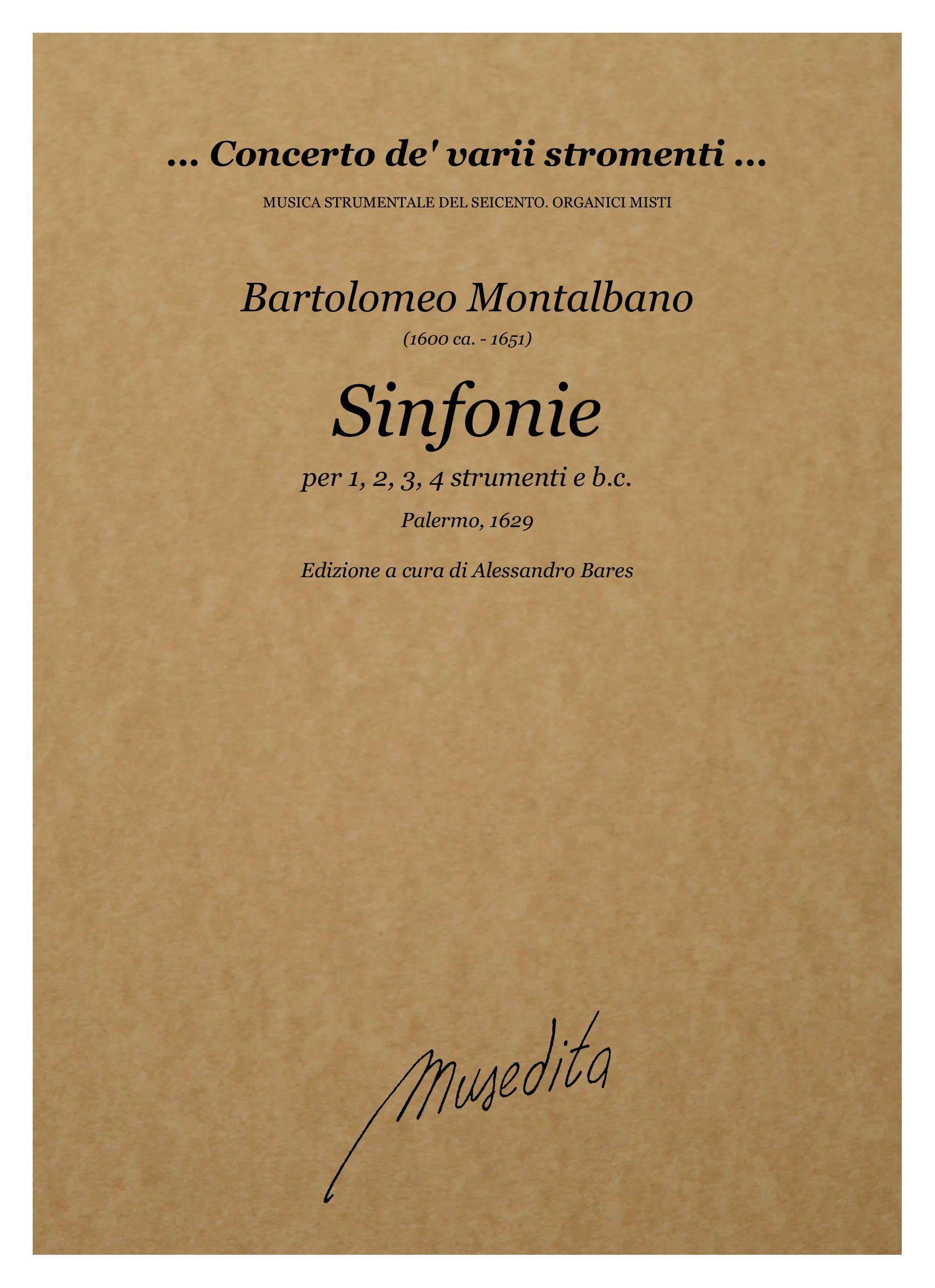 B. Montalbano: Sinfonie (Palermo, 1629)