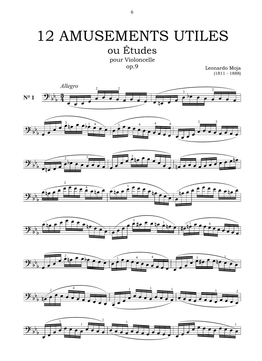 L. Moja: 12 Amusements utiles ou études op.9 (Torino, s.a.)