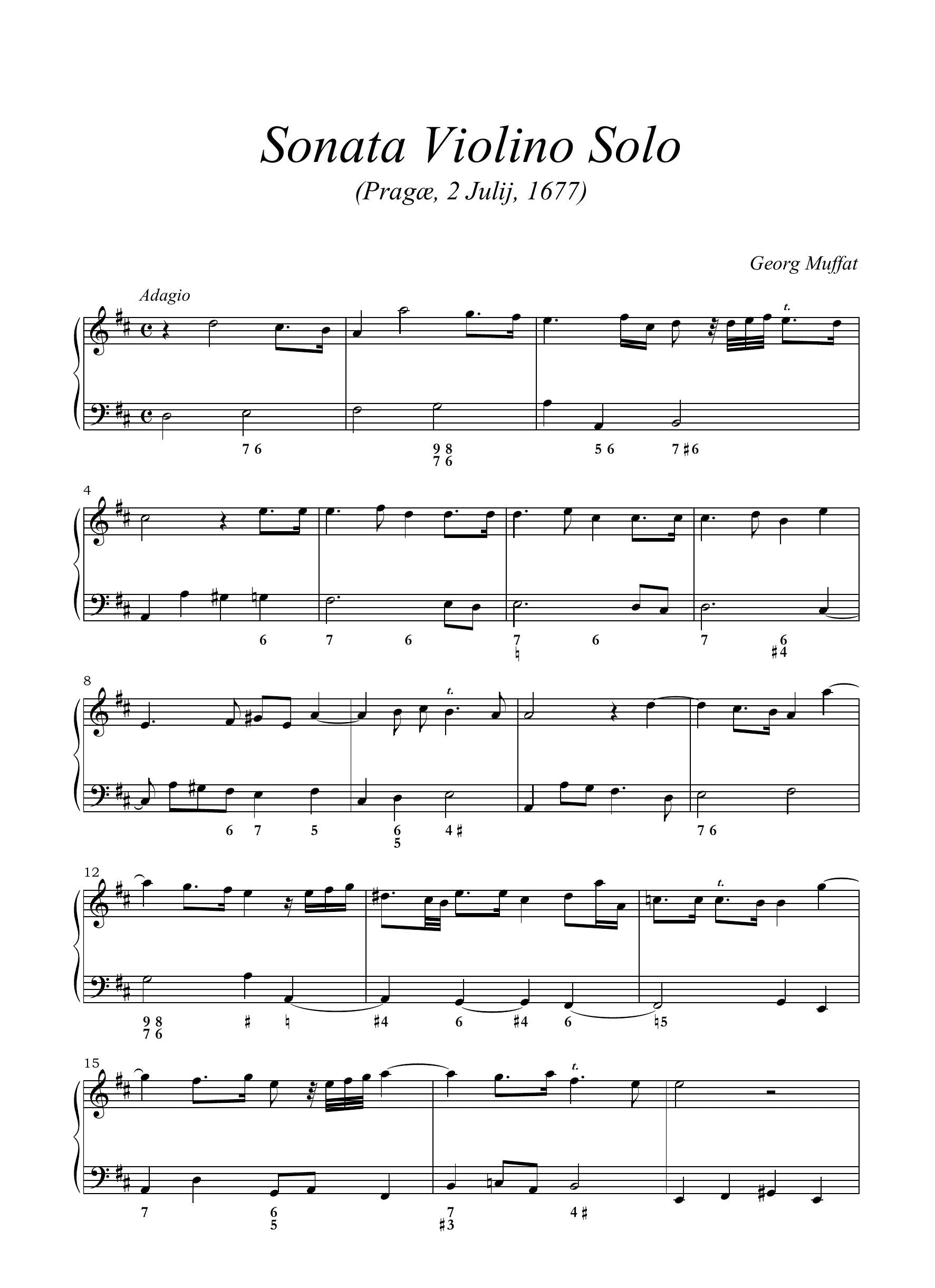 G. Muffat: Sonata (Ms, Praha, 1677)