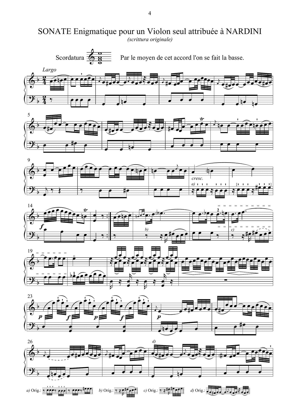 P. Nardini: Sonata enigmatica