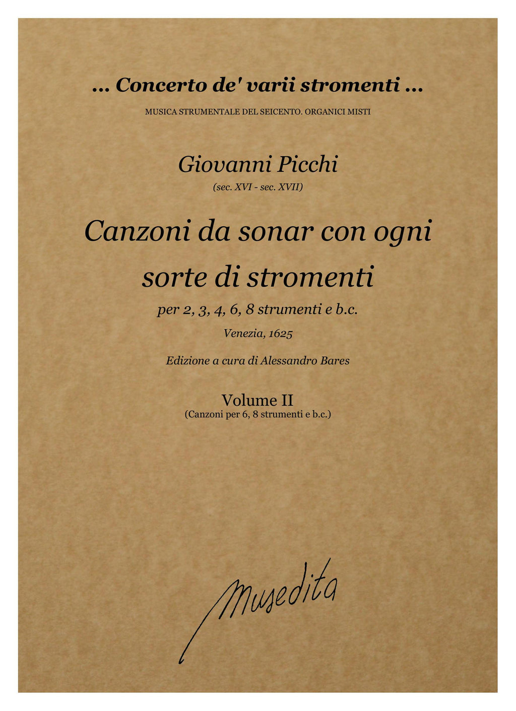 G. Picchi: Canzoni (Venezia, 1625)