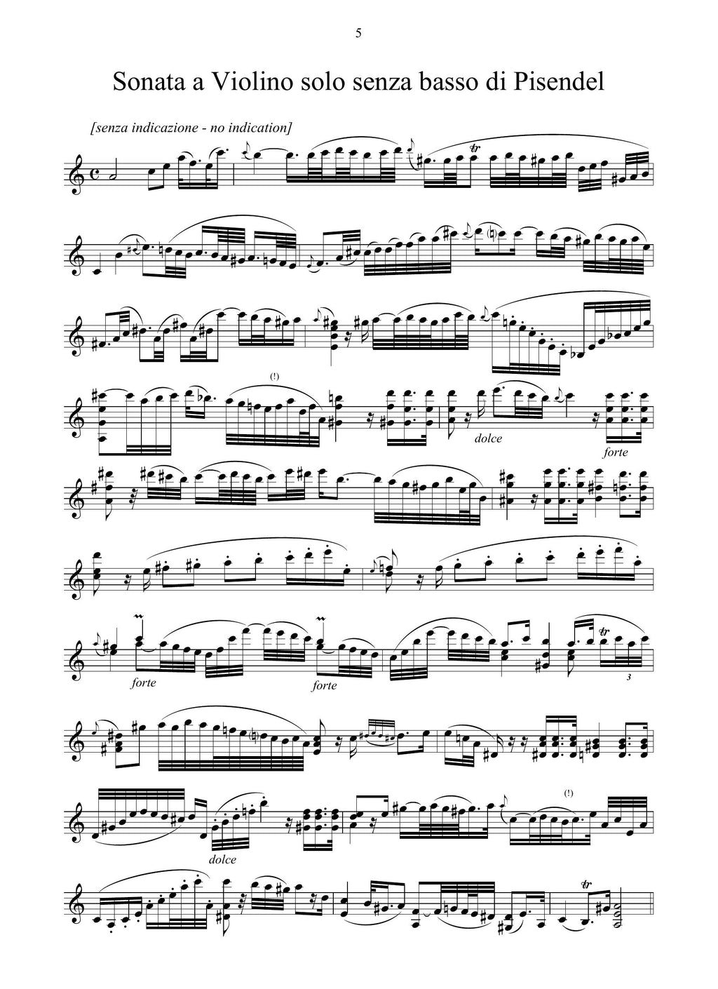 J.G. Pisendel: Sonata in la minore (Ms, D-Dl)