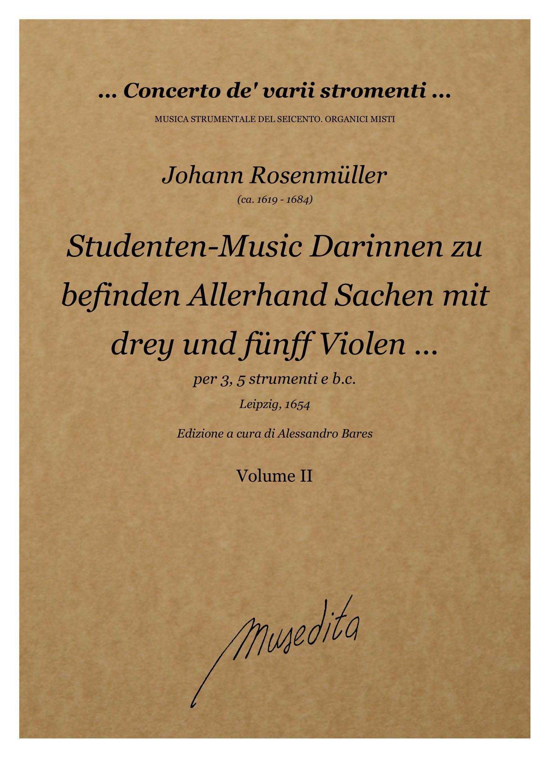 J. Rosenmüller: Studenten-Music (Leipzig, 1654)