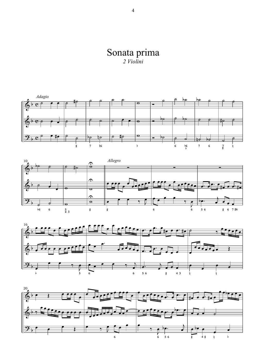 J. Rosenmüller: Sonate (Nürnberg, 1682)