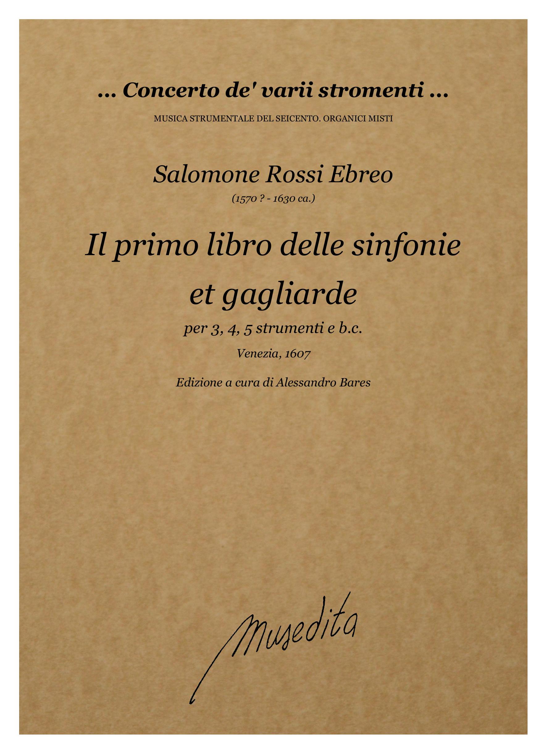 S. Rossi: Il primo libro delle sinfonie et gagliarde (Venezia, 1607)
