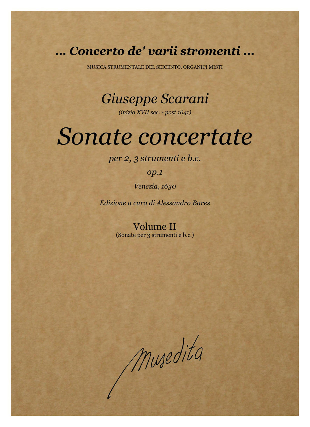 G. Scarani: Sonate concertate a due e tre voci (Venezia, 1630)