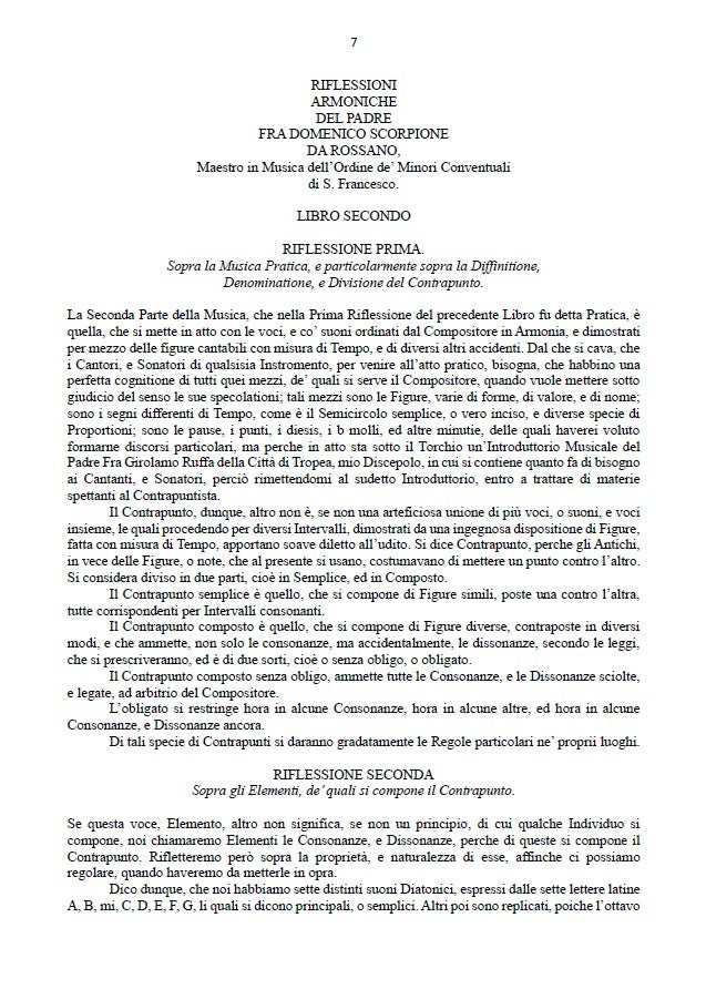 D. Scorpione: Riflessioni armoniche (Libro 2) (Napoli, 1701)