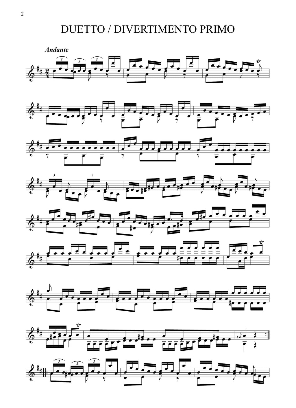 J. Stamitz: 3 Duetti per un violino solo op.2 (London, s.a. [1763])