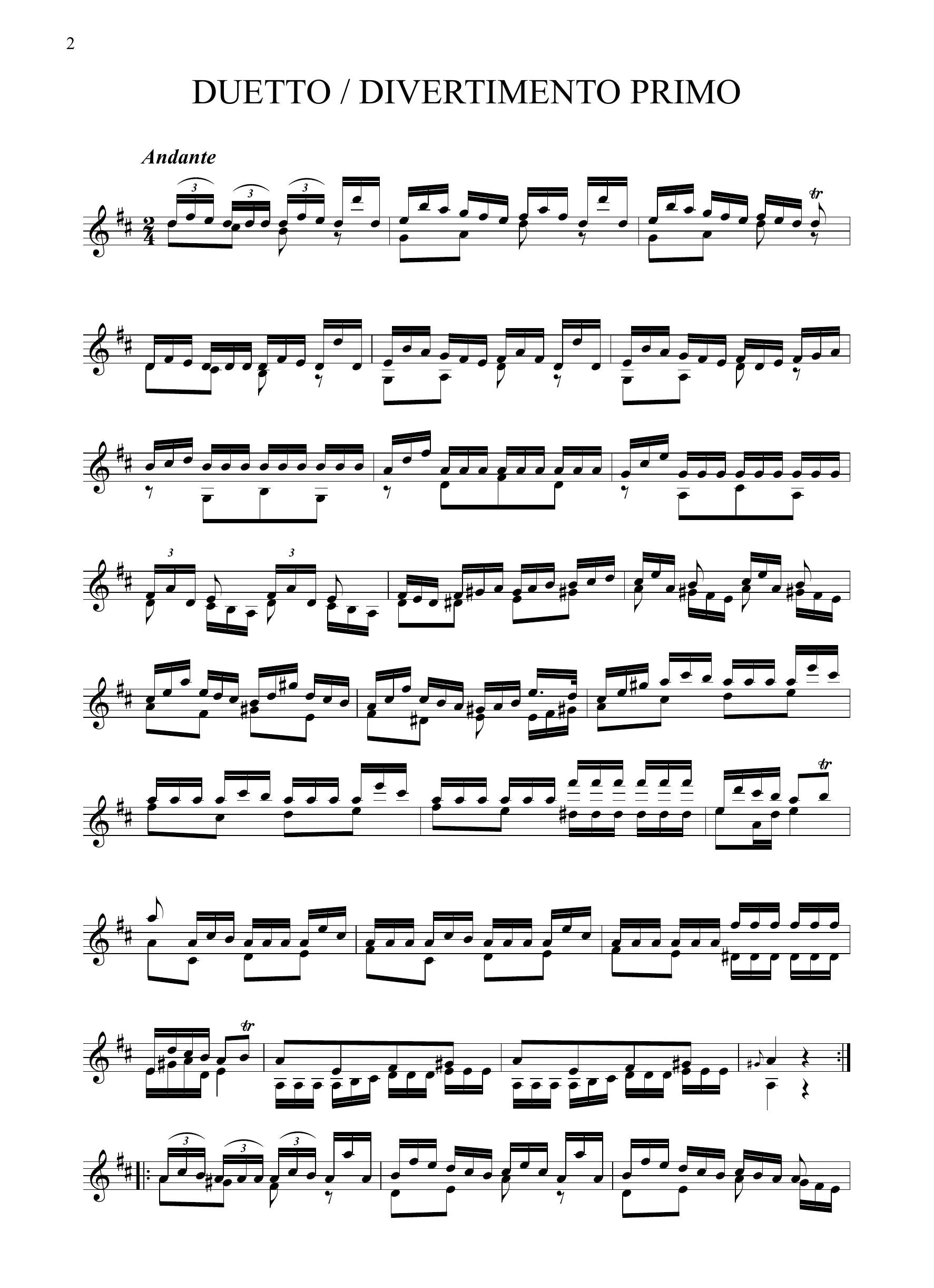 J. Stamitz: 3 Duetti per un violino solo op.2 (London, s.a. [1763])