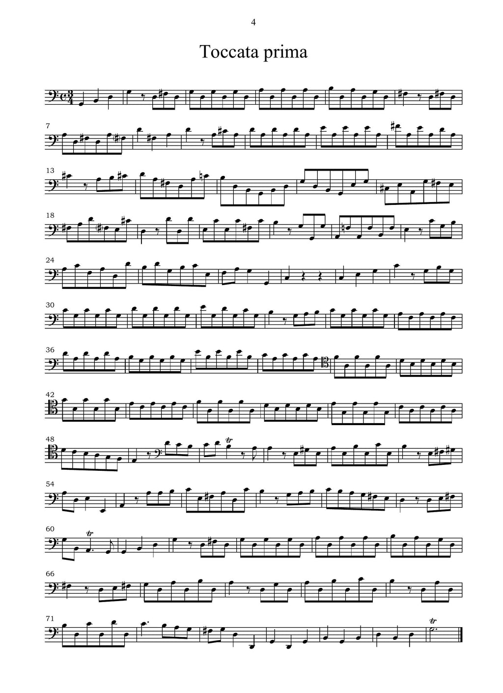 F.P. Supriano (Scipriani): 12 Toccate per violoncello solo senza basso (Ms, I-Nc)