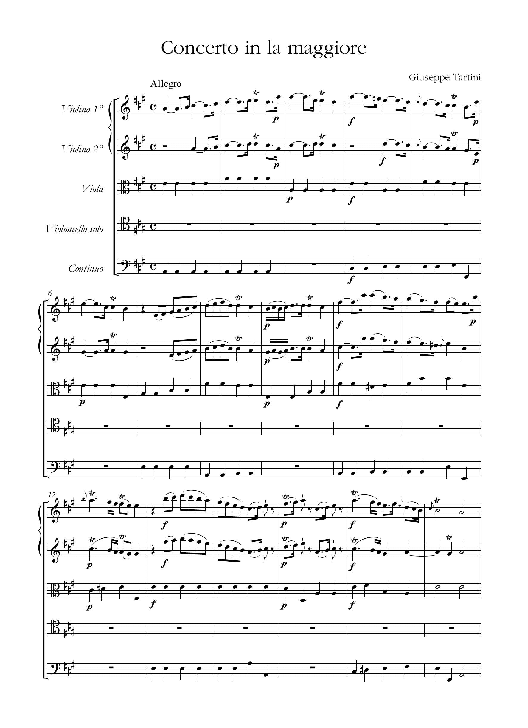 G. Tartini: Concerto in la maggiore