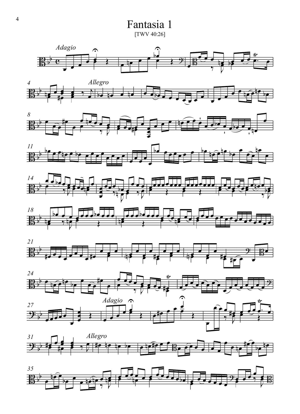 G.Ph. Telemann: 12 Fantasie ([Hamburg, 1735 ca.]) TWV 40:26-37