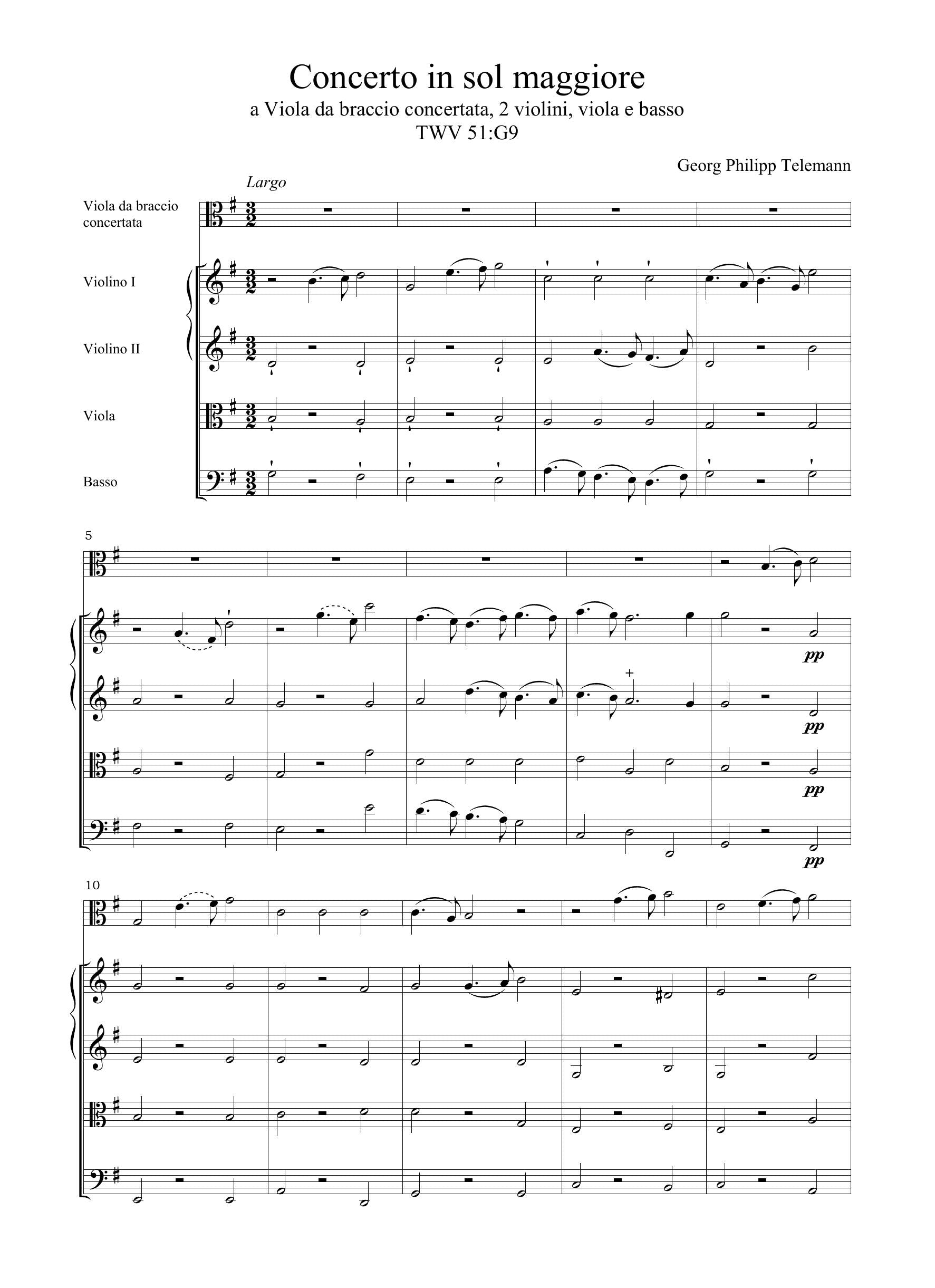 G.Ph. Telemann: Concerto in sol maggiore TWV 51:G9