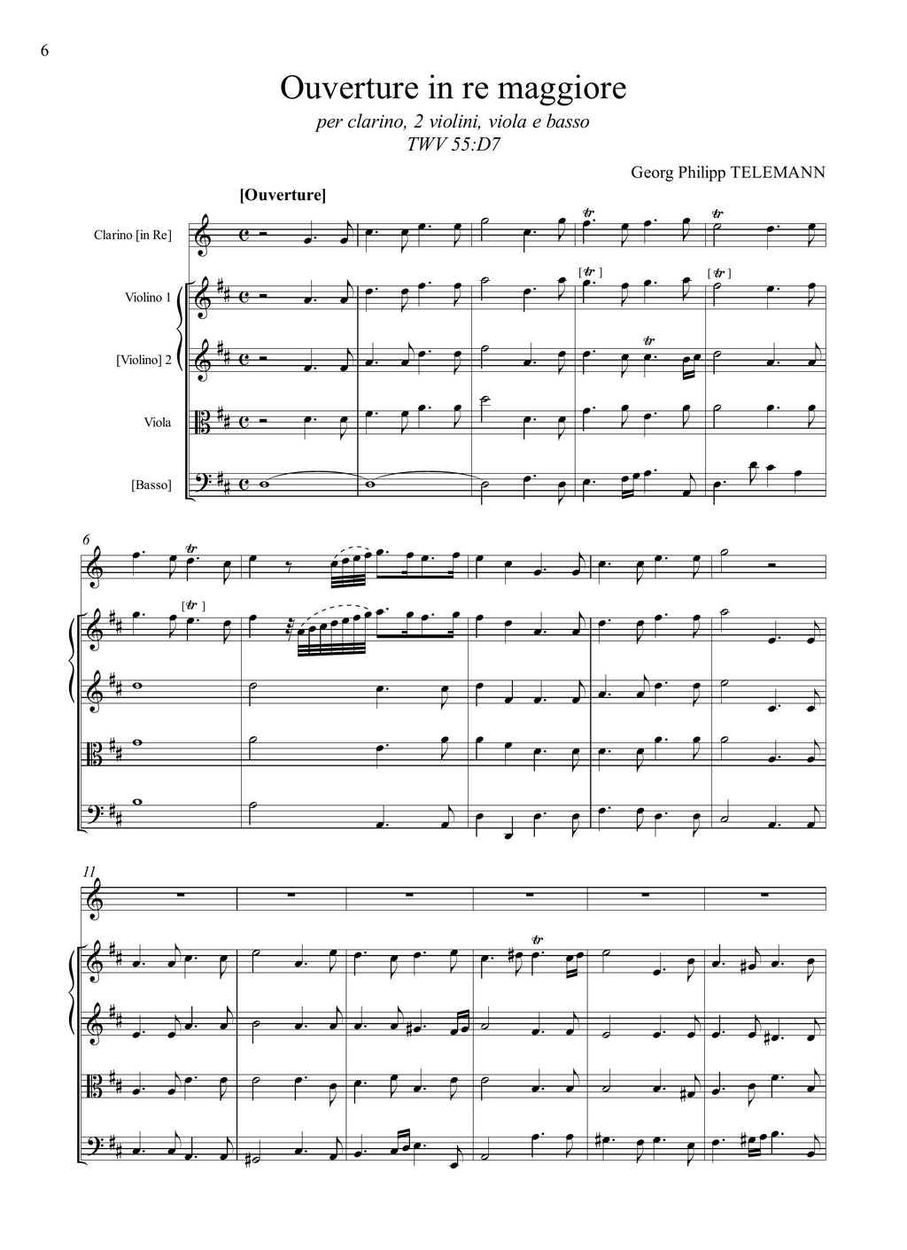 G.Ph. Telemann: Ouverture in re maggiore TWV 55:D7