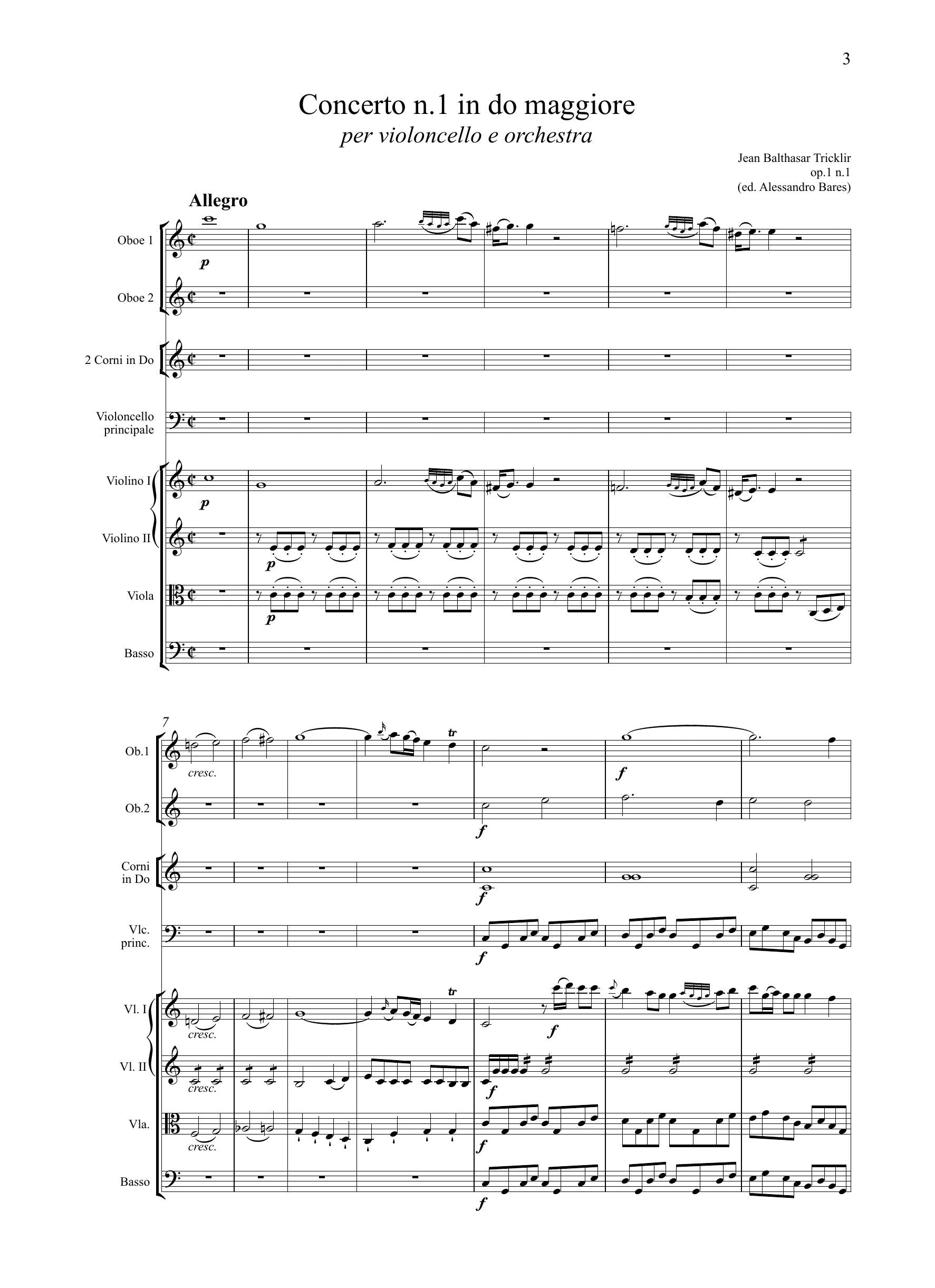 J.B. Tricklir: Concerto n.1 in do maggiore (Berlin, Amsterdam, [1782])