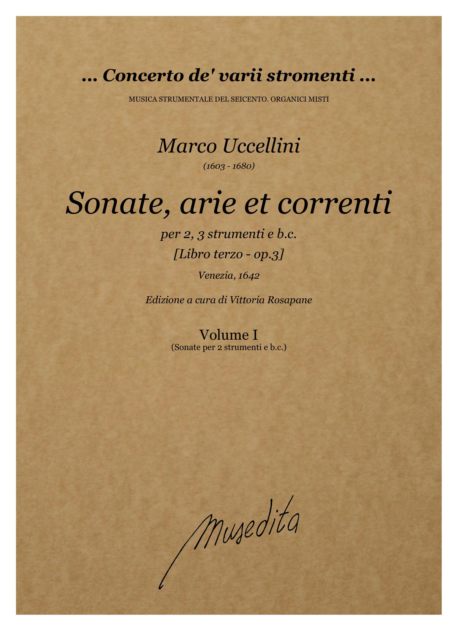 M. Uccellini: Sonate, arie et correnti op.3 (Venezia, 1642)