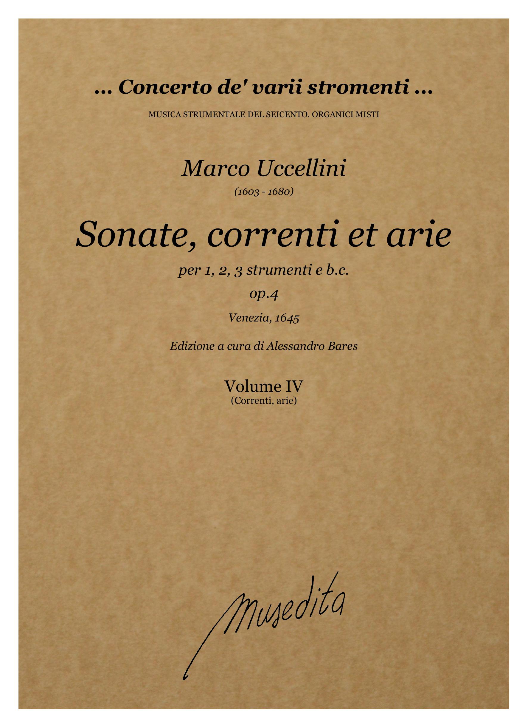M. Uccellini: Sonate, correnti et arie op.4 (Venezia, 1645)