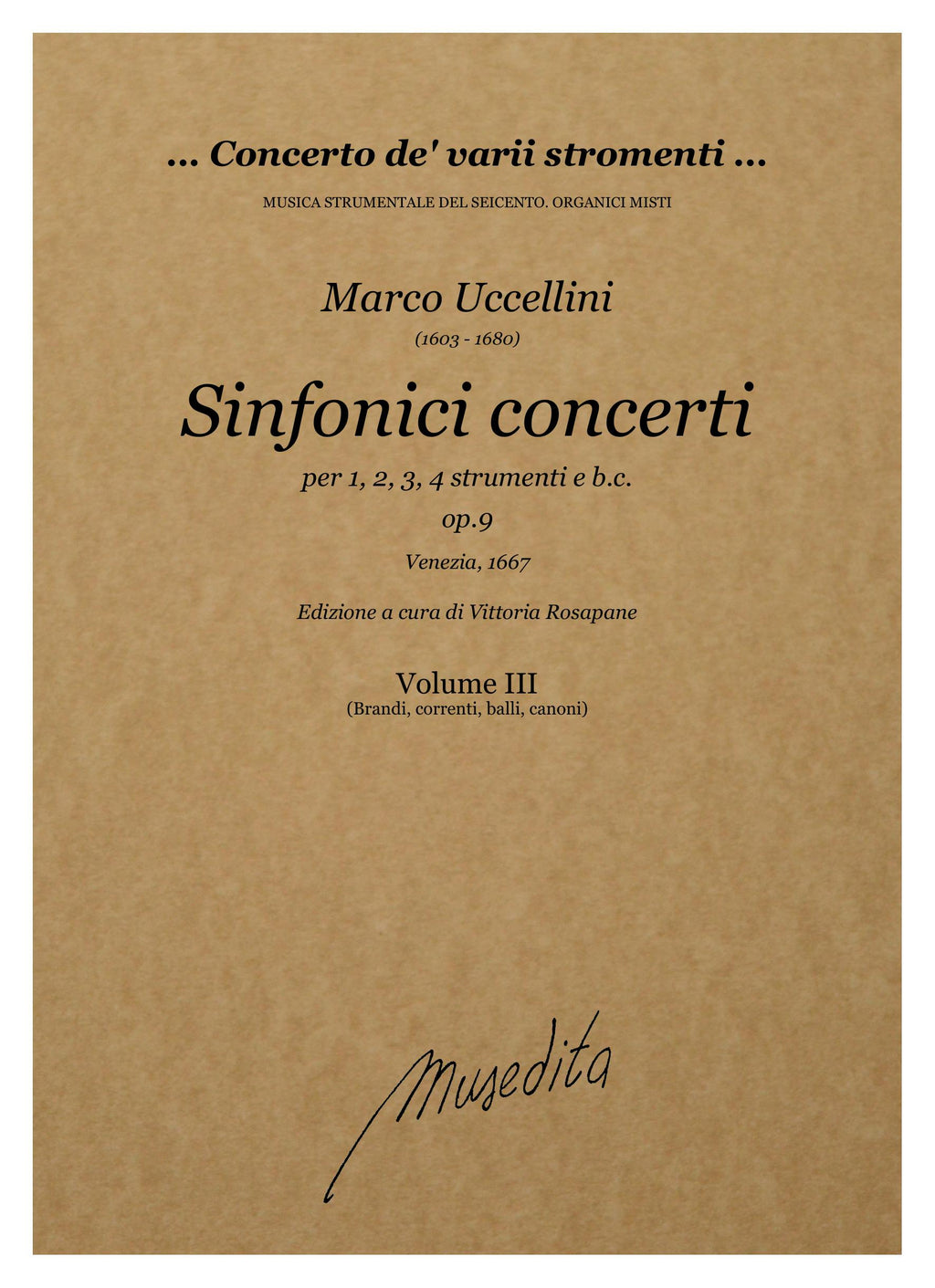M. Uccellini: Sinfonici concerti op.9 (Venezia, 1667)