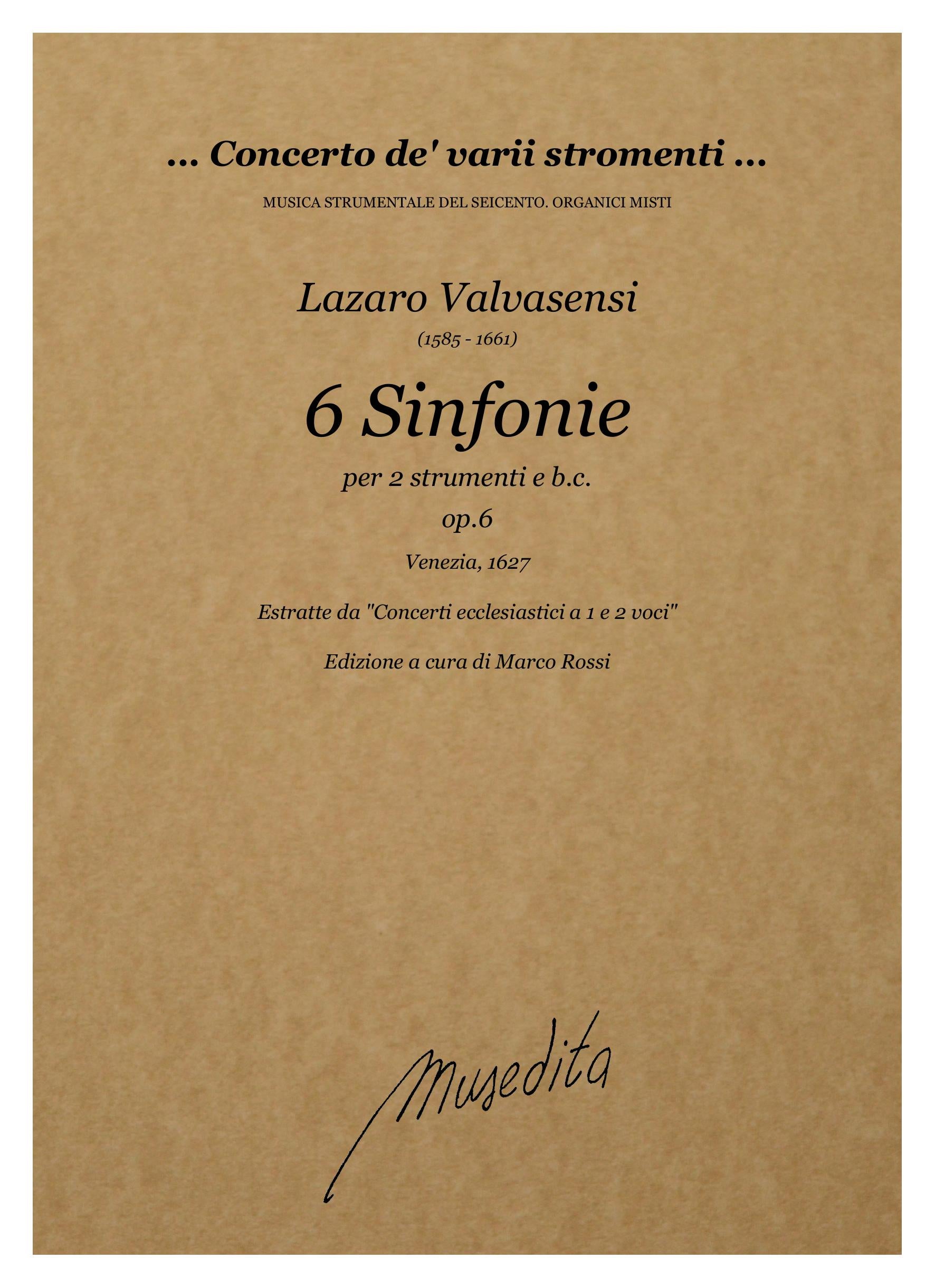 L. Valvasensi: 6 Sinfonie (Venezia, 1627)