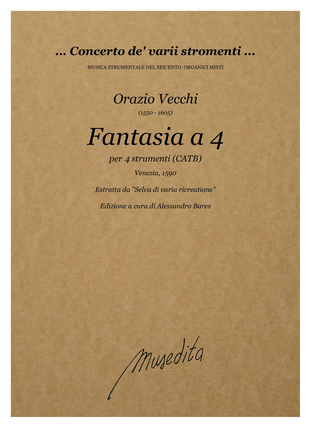 O. Vecchi: Fantasia a 4 (Venezia, 1590)