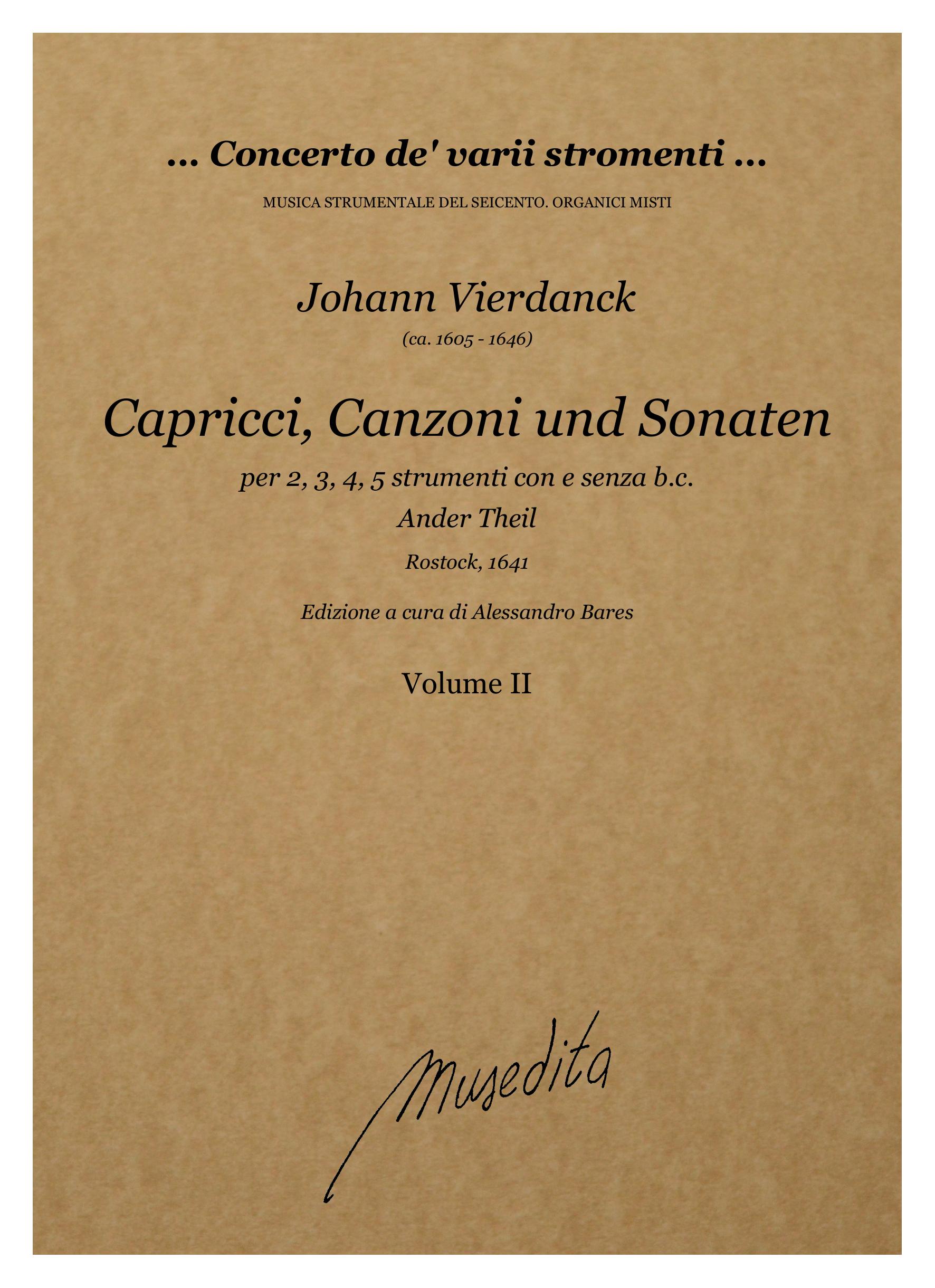 J. Vierdanck: Capricci, canzoni und sonaten (ander Theil) (Rostock, 1641)