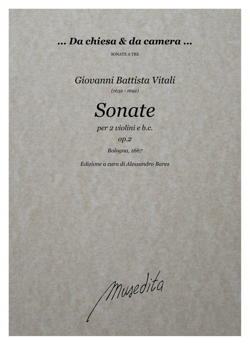 G.B. Vitali: Sonate op.2 (Bologna 1667)