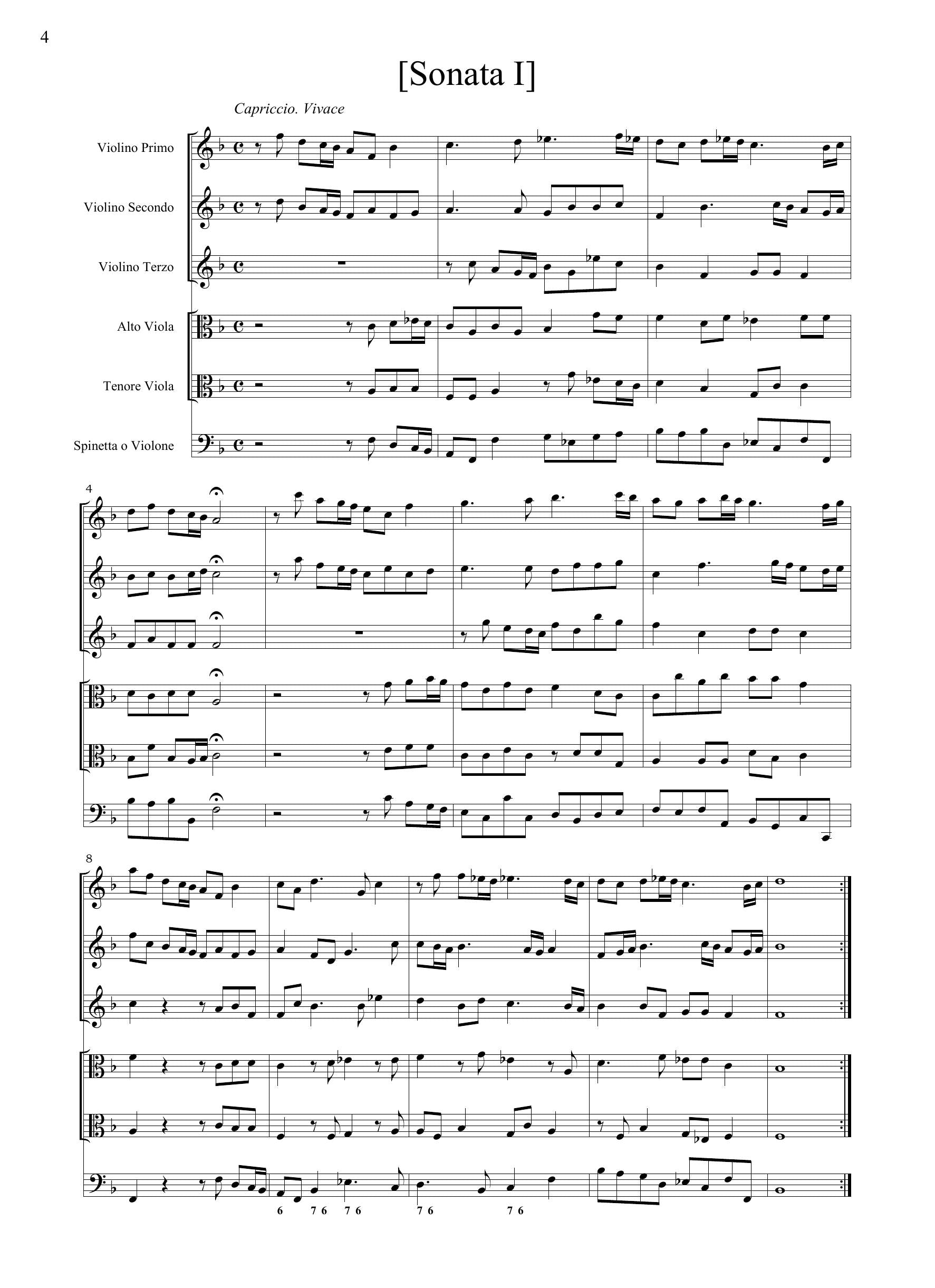 G.B. Vitali: Varie sonate alla francese e all'italiana a sei strumenti op.11 (Modena, 1684)