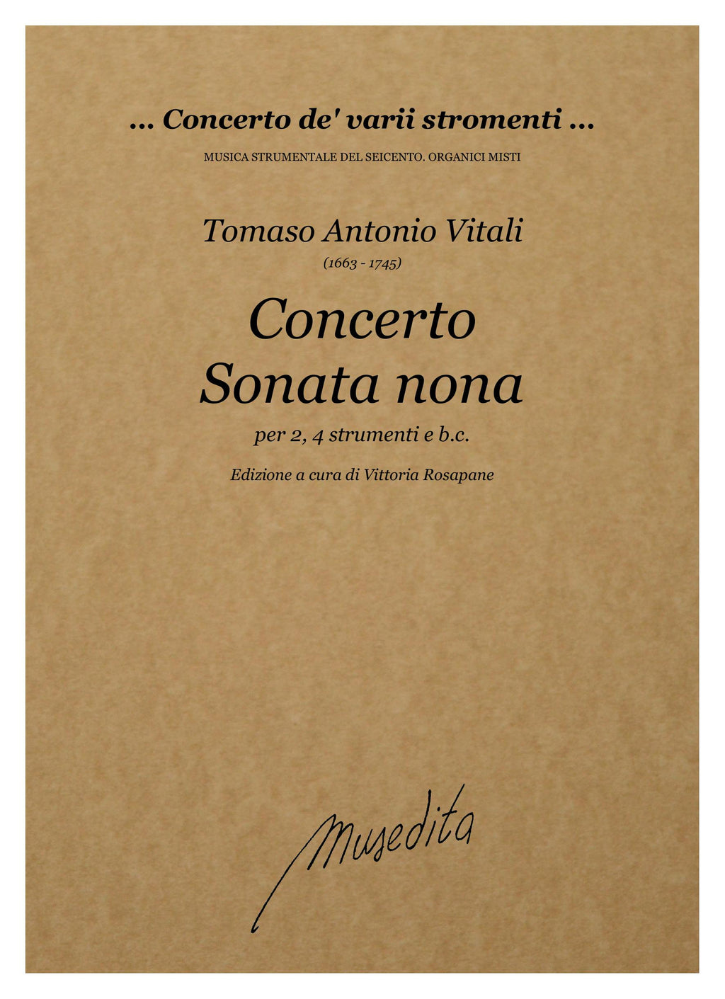 T.A. Vitali: Concerto (Ms. I-Rav, I-Baf) e Sonata nona (Bologna, 1706)