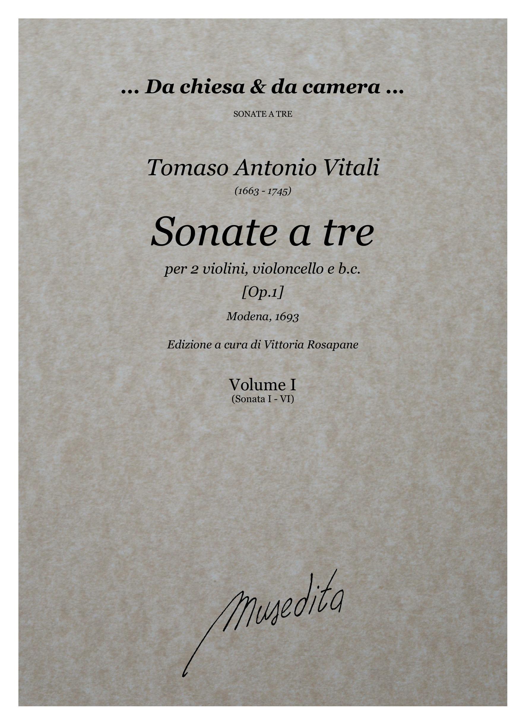 T.A. Vitali: Sonate a tre [op.1] (Modena, 1693)