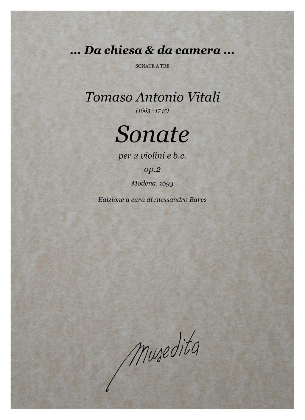 T.A. Vitali: Sonate op.2 (Modena, 1693)