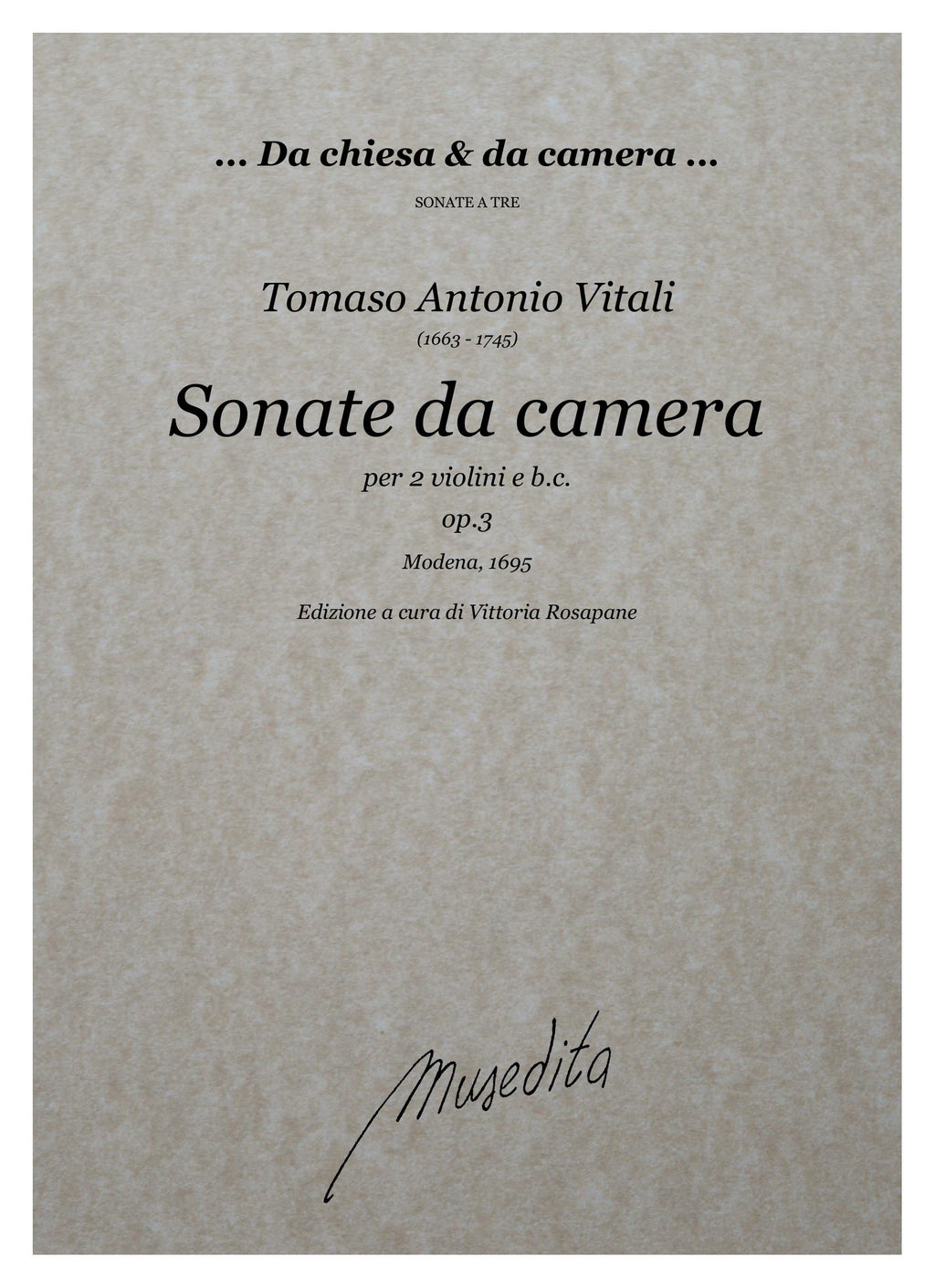 T.A. Vitali: Sonate da camera op.3 (Modena, 1695)