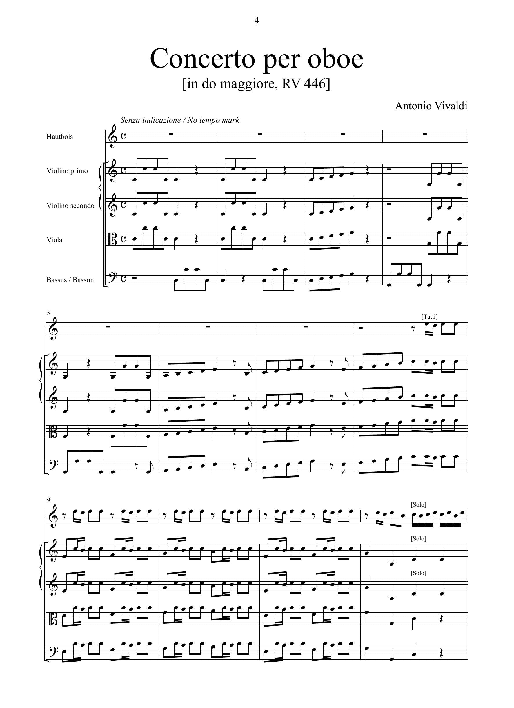 A. Vivaldi: Concerto in do maggiore RV 446