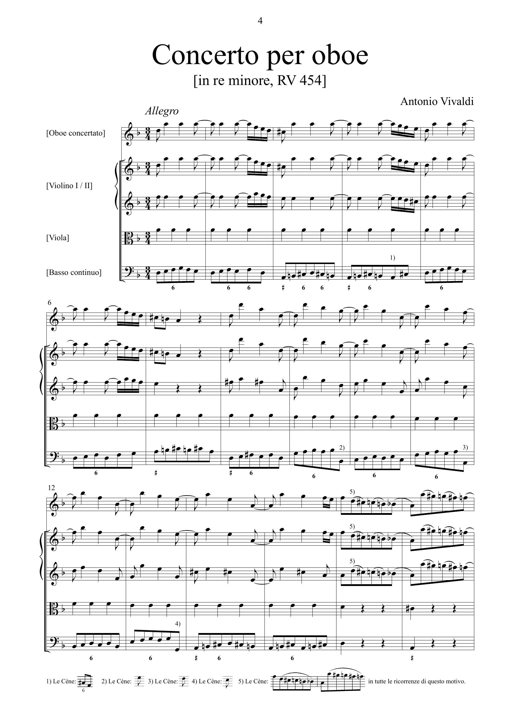 A. Vivaldi: Concerto in re minore RV 454