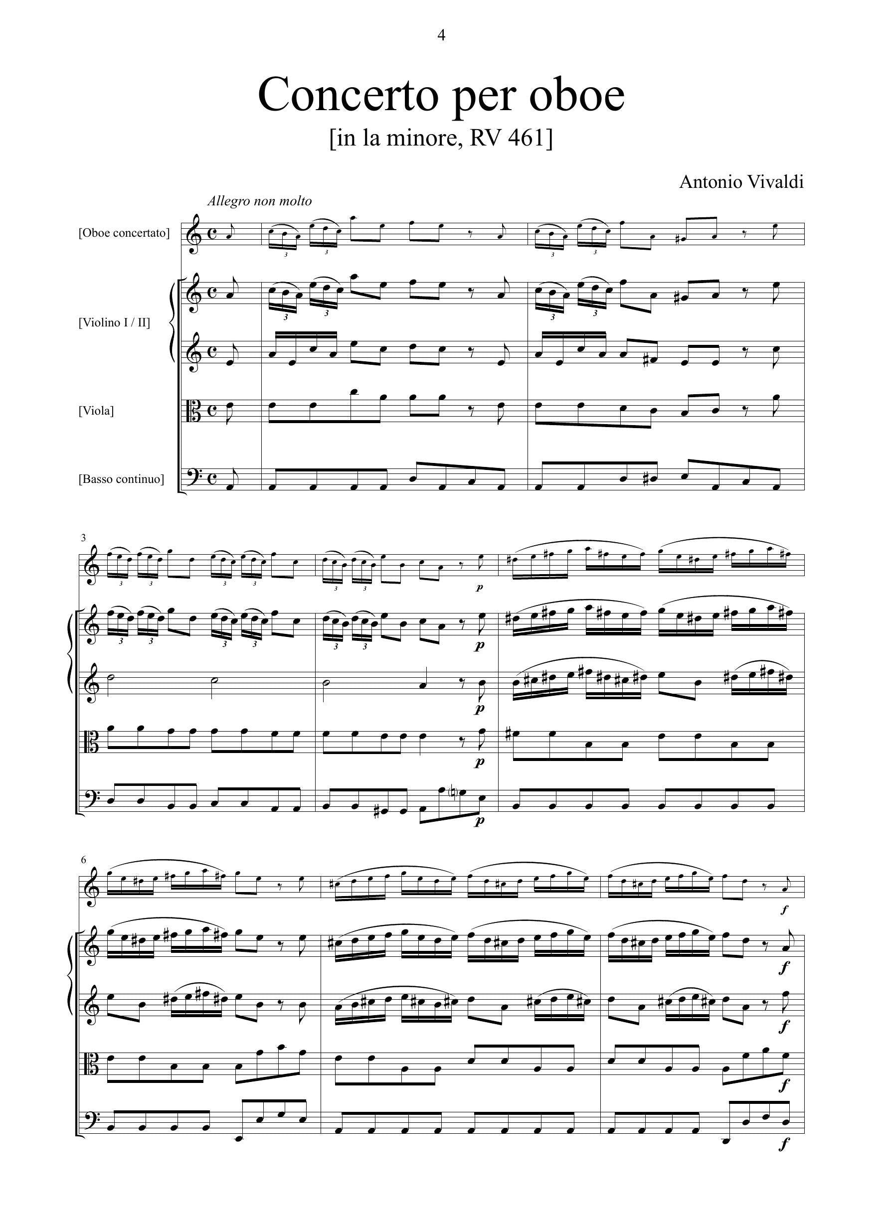 A. Vivaldi: Concerto in la minore RV 461